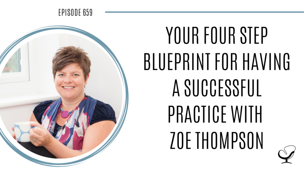 A photo of Zoe Thompson is captured. Zoe’s 15-year career has been dedicated to connecting with people and supporting them to grow, learn and develop. Zoe Thompson is featured on Practice of the Practice, a therapist podcast.
