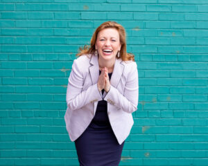 A photo of Megan Gunnell, LMSW is captured. She is Founder of the The Thrive Advantage Group, a Group Practice for Psychotherapy Services. Megan is featured on the Practice of the Practice, a therapist podcast.